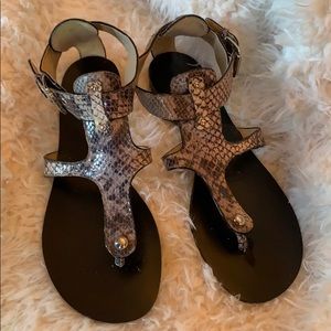 Franco Sarto Grey Snake Print Sandals Size 7 1/2